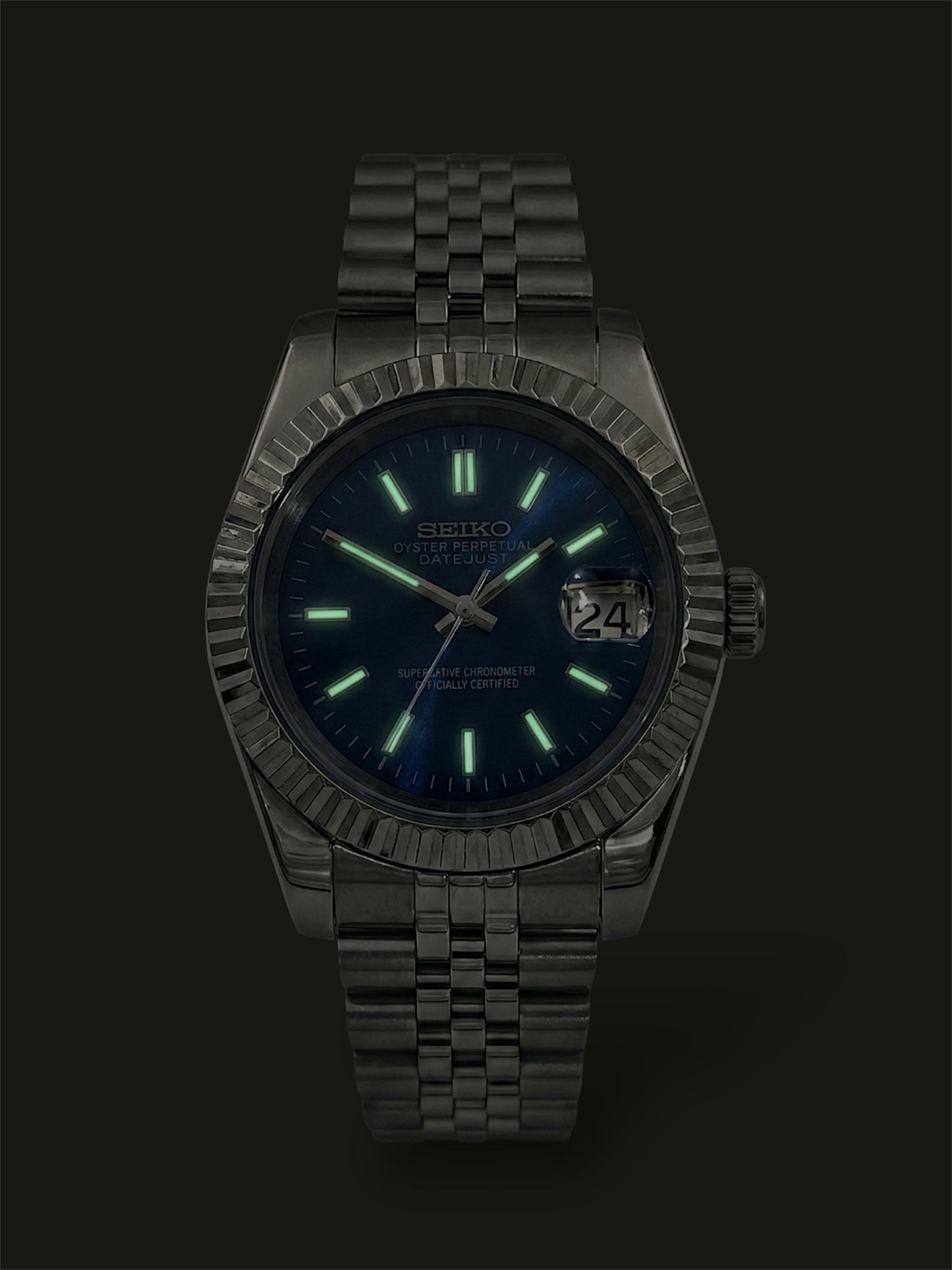 Blå Datejust mod, Dark blue Seikomod