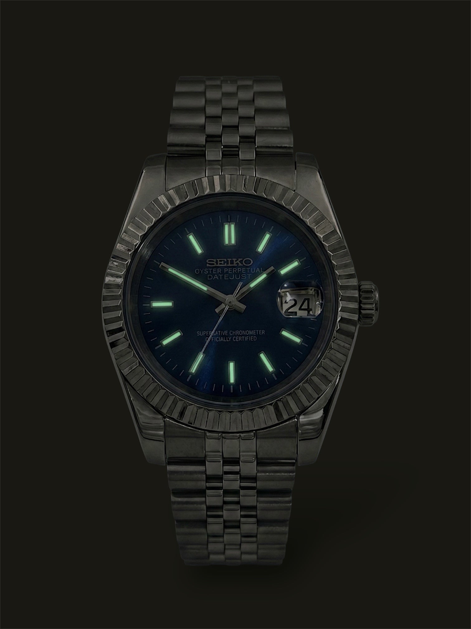 Blå Datejust mod, Dark blue Seikomod