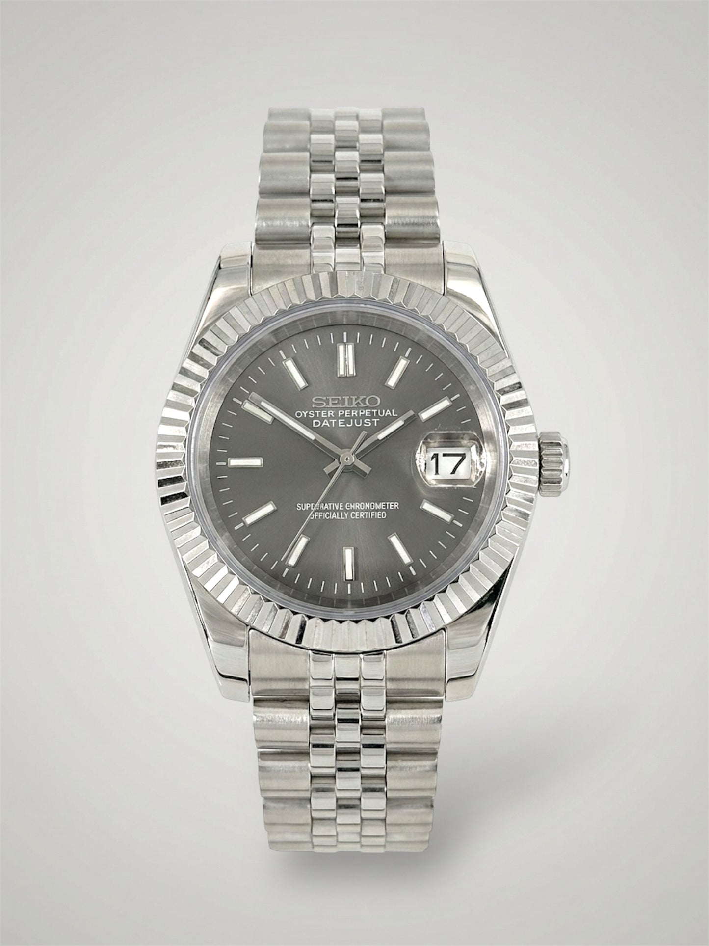 Grå Datejust mod, gray Seikomod